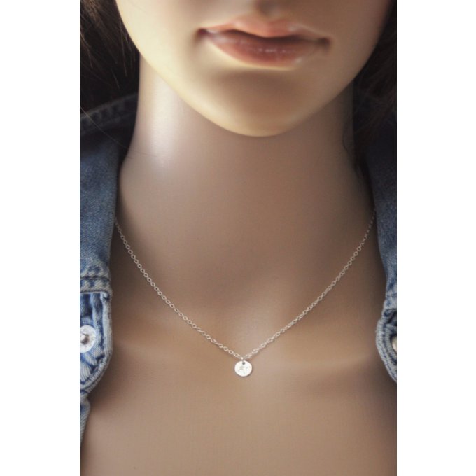 collier argent petite médaille