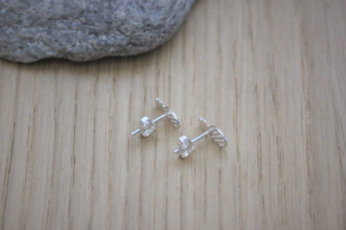 Boucles d'oreilles minimalistes ananas en argent massif