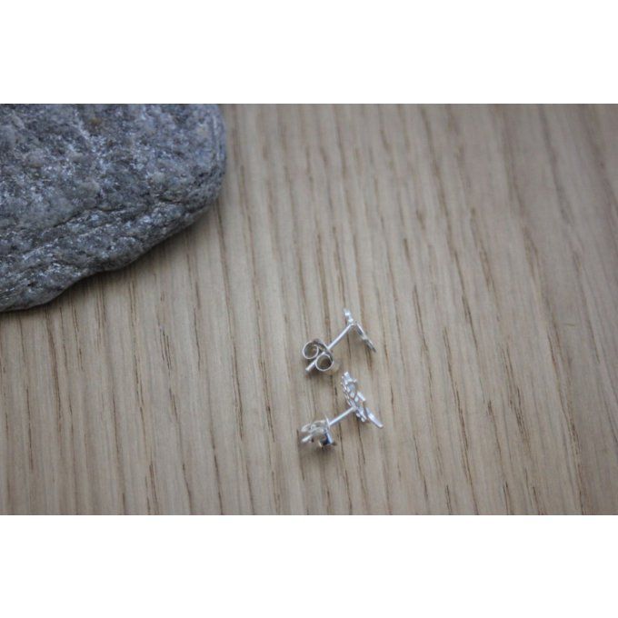 Boucles d'oreilles minimalistes licorne en argent massif