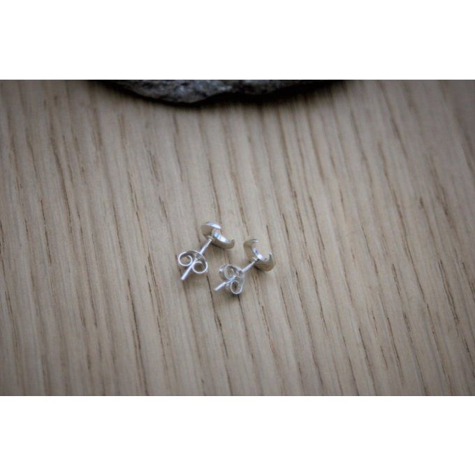 Boucles d'oreilles petite lune en argent massif