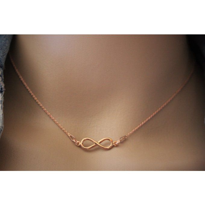Collier infini or rose - collier infinity