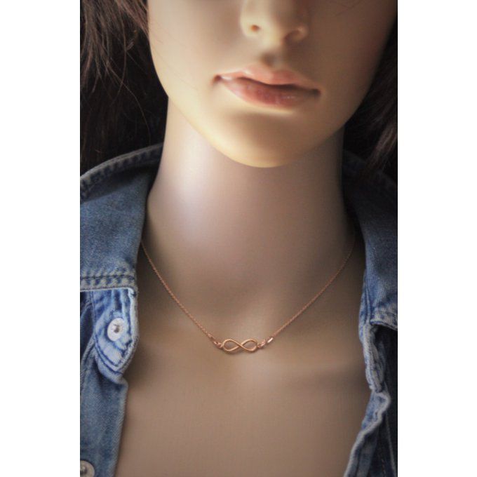 Collier infini or rose - collier infinity