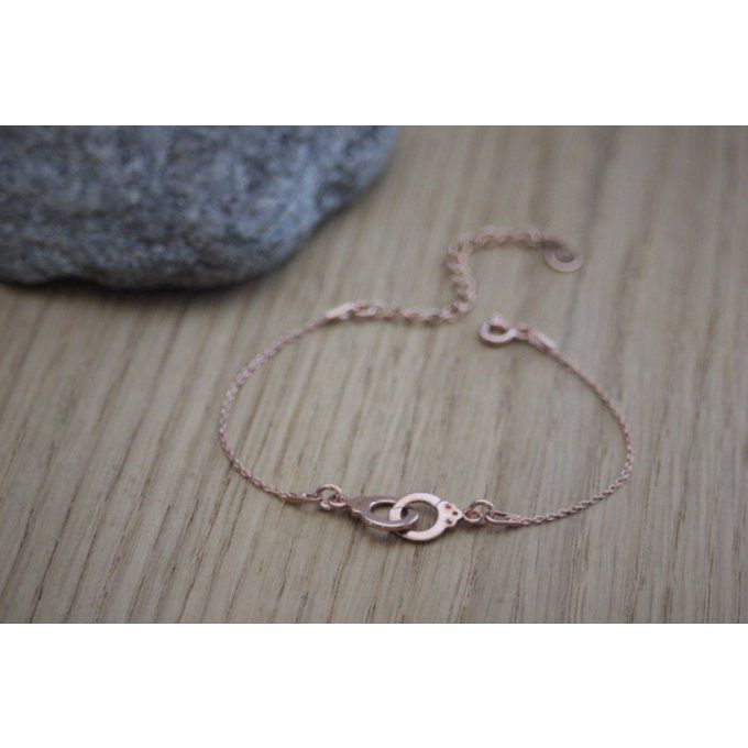 Bracelet menottes or rose - bracelet 50 nuances de grey