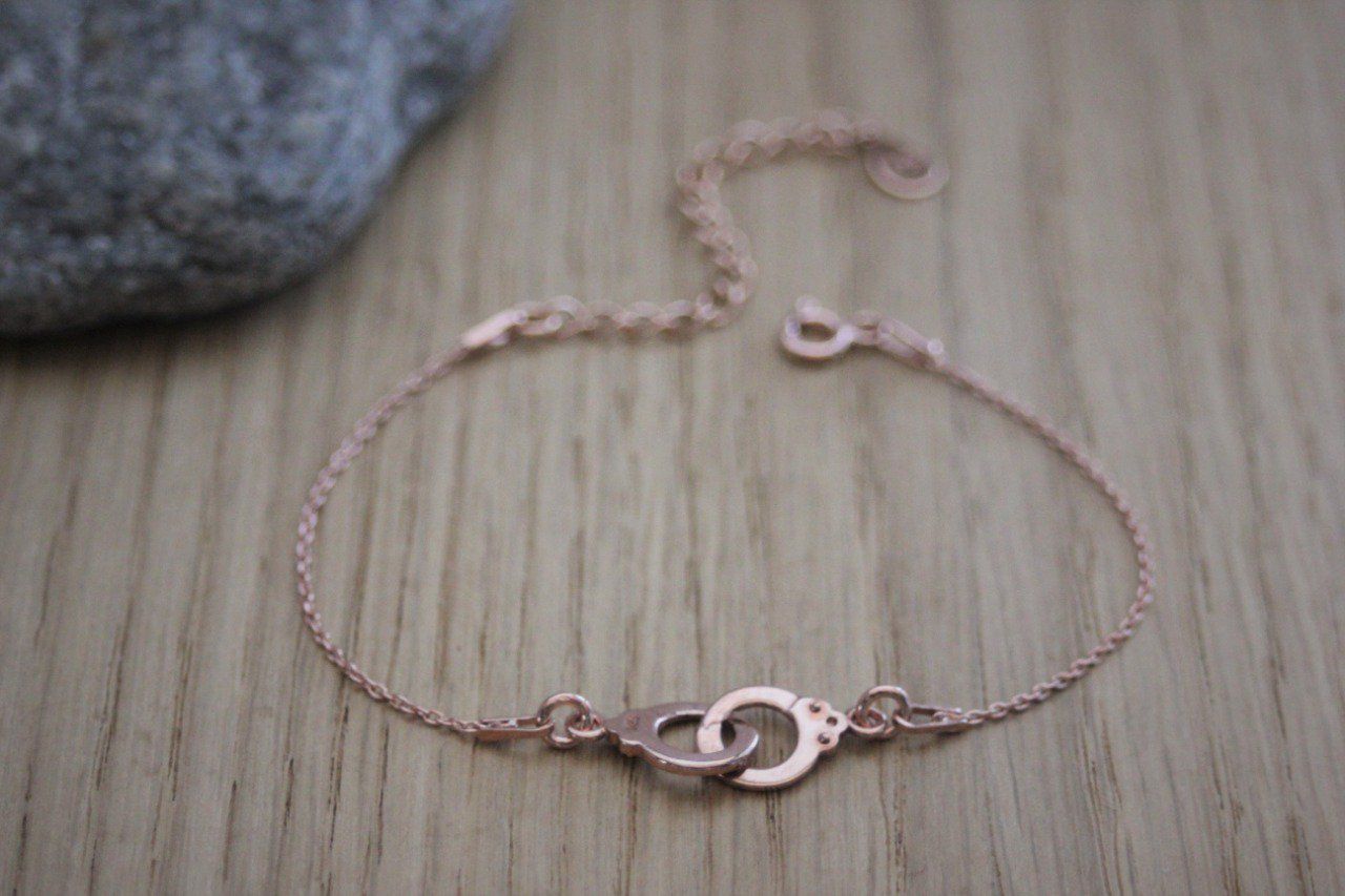 Bracelet menottes or rose 