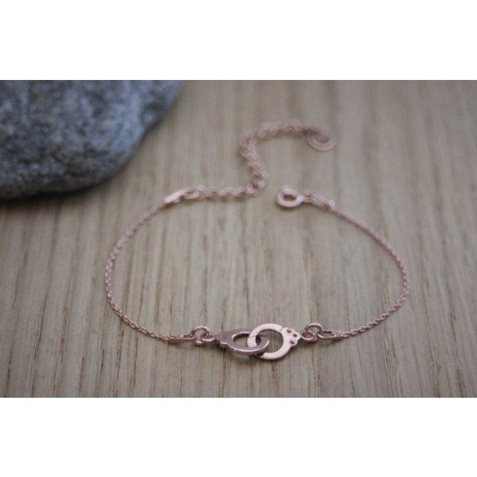 Bracelet menottes or rose - bracelet 50 nuances de grey