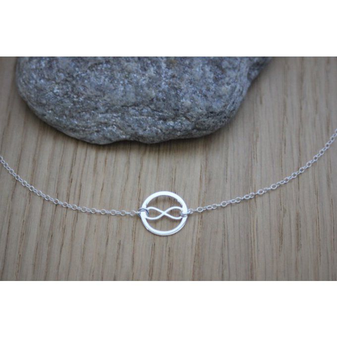 Collier Infini et anneau en argent massif