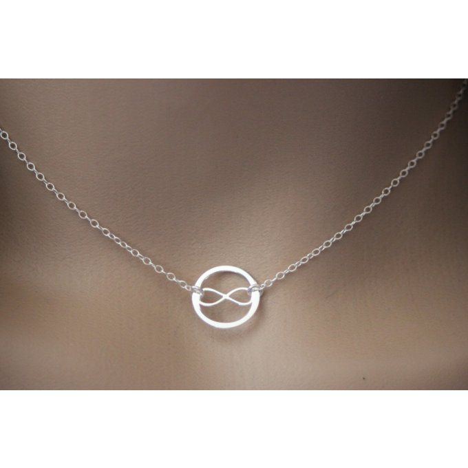 Collier Infini et anneau en argent massif