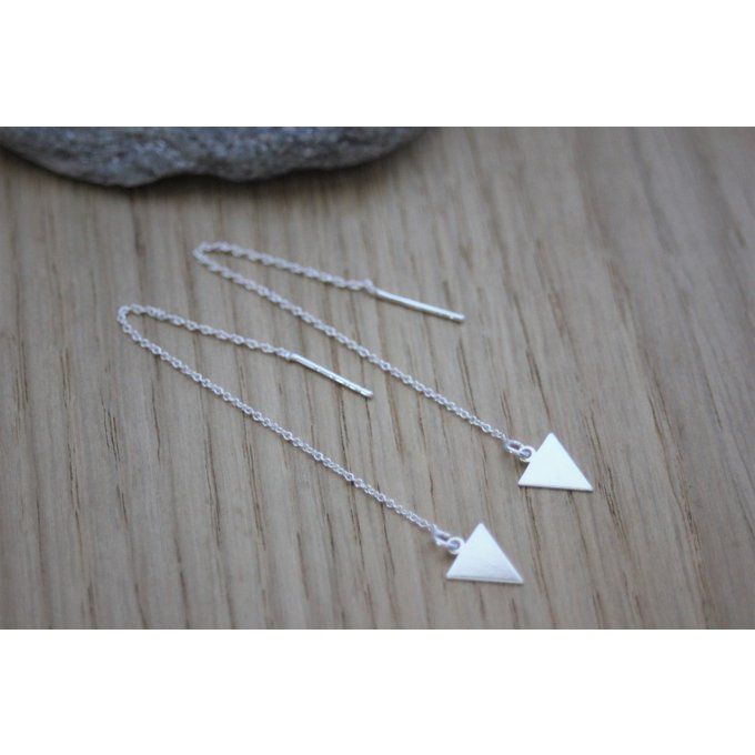 Boucles d'oreilles chainettes triangle