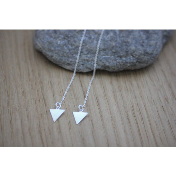 Boucles d'oreilles chainettes triangle