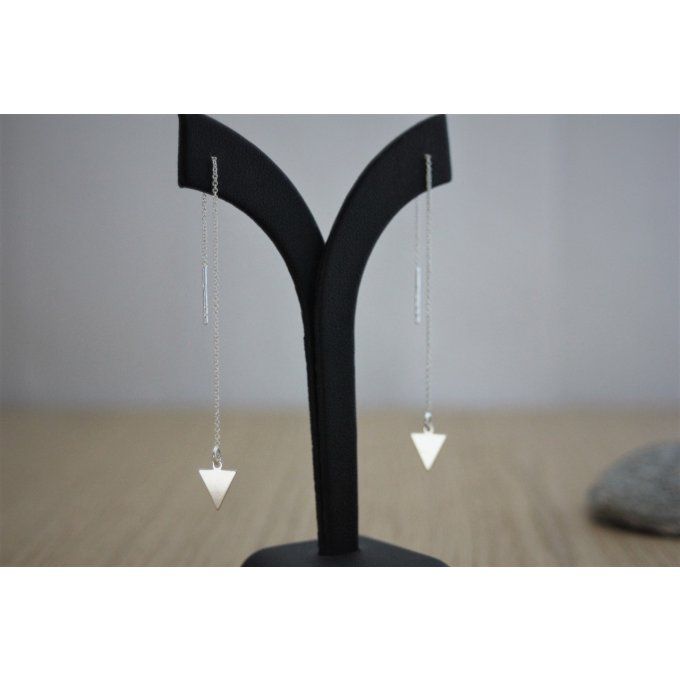 Boucles d'oreilles chainettes triangle