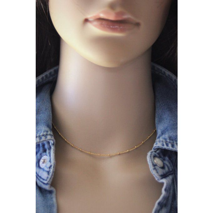 Collier Croix Doré Pour Femme - Pendentif Avec Breloque Croix Et Strass, Chaîne Ras Du Cou, 50 Cm