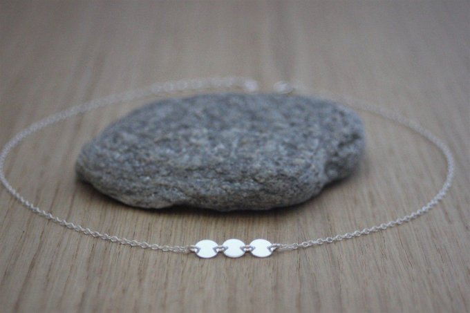 Collier argent massif 3 petites médailles rondes - Copie