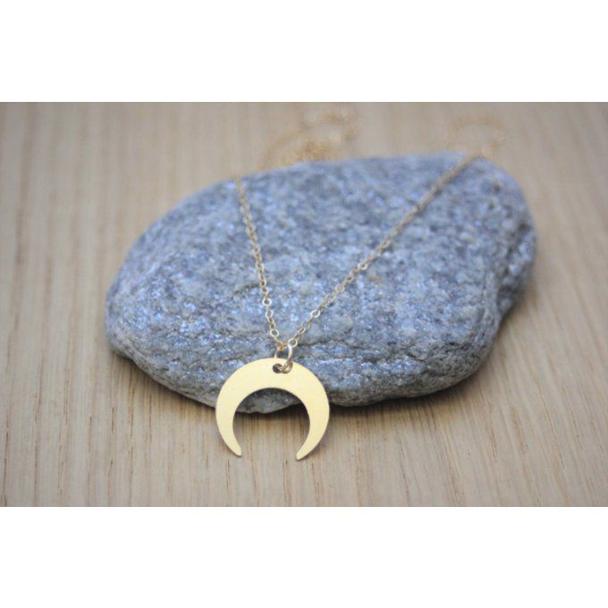 Collier corne demi-lune en or Gold Filled