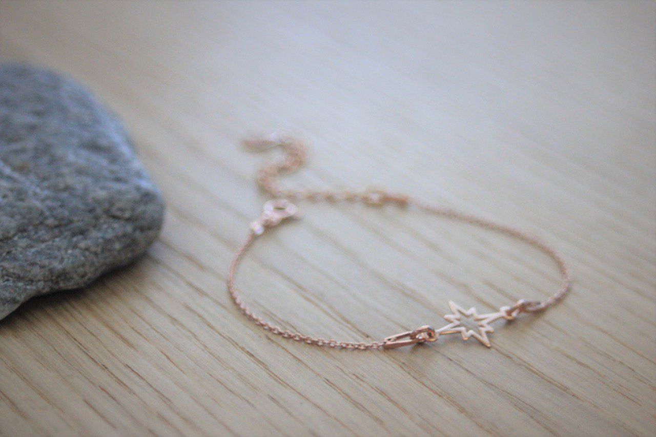 Bracelet étoile en acier inoxydable Rosé-Bracelets pas cher-Lookeven