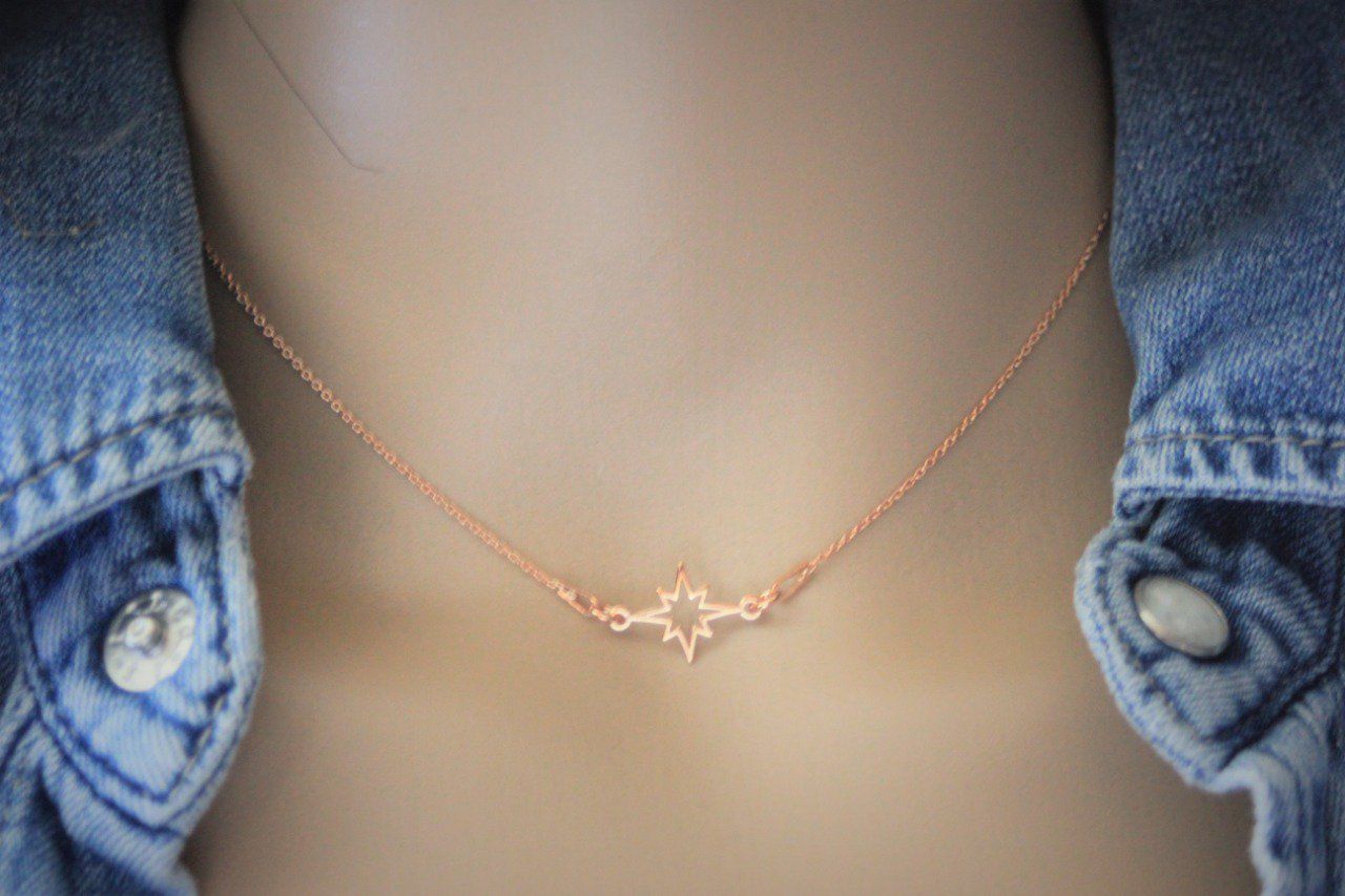 Collier or rose pendentif soleil - Emmafashionstyle