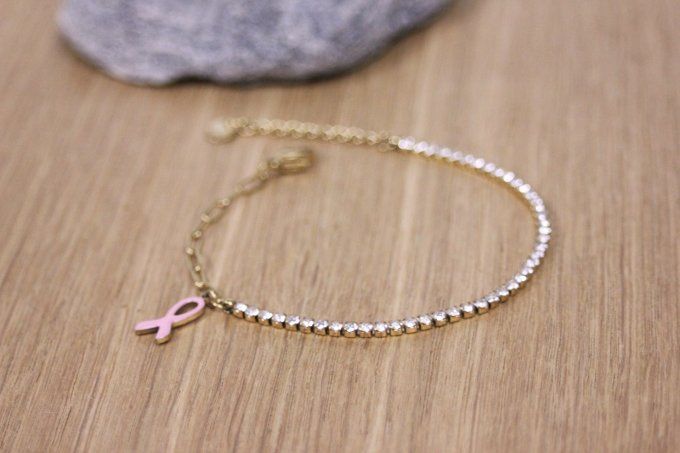 Bracelet en acier inoxydable sensibilisation cancer du sein - Copie