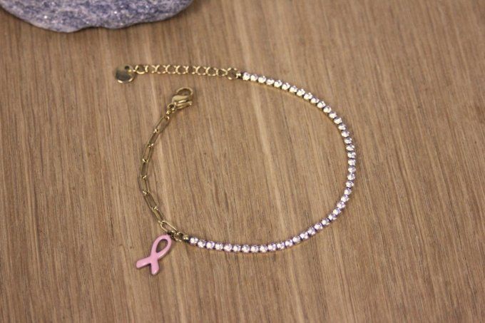 Bracelet en acier inoxydable sensibilisation cancer du sein - Copie