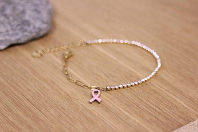 Bracelet en acier inoxydable sensibilisation cancer du sein - Copie