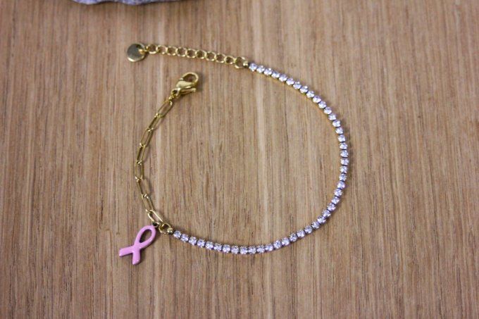 Bracelet en acier inoxydable sensibilisation cancer du sein - Copie