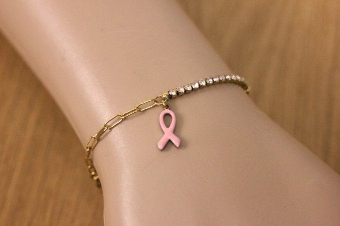 Bracelet en acier inoxydable sensibilisation cancer du sein - Copie