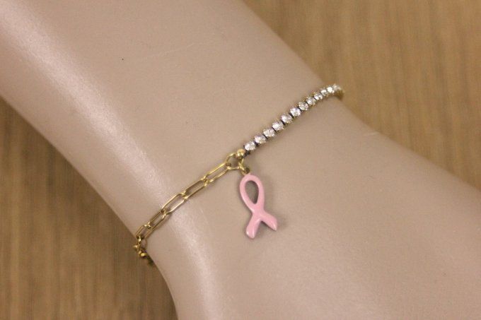 Bracelet en acier inoxydable sensibilisation cancer du sein - Copie