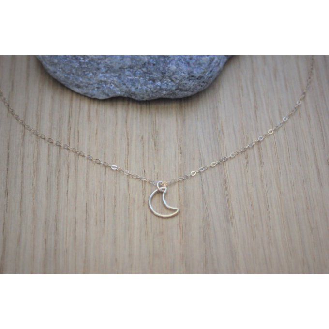 Collier pendentif demi-lune en or Gold Filled