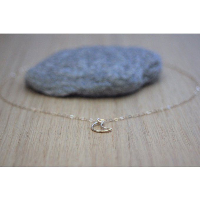 Collier pendentif demi-lune en or Gold Filled