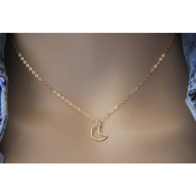 Collier pendentif demi-lune en or Gold Filled