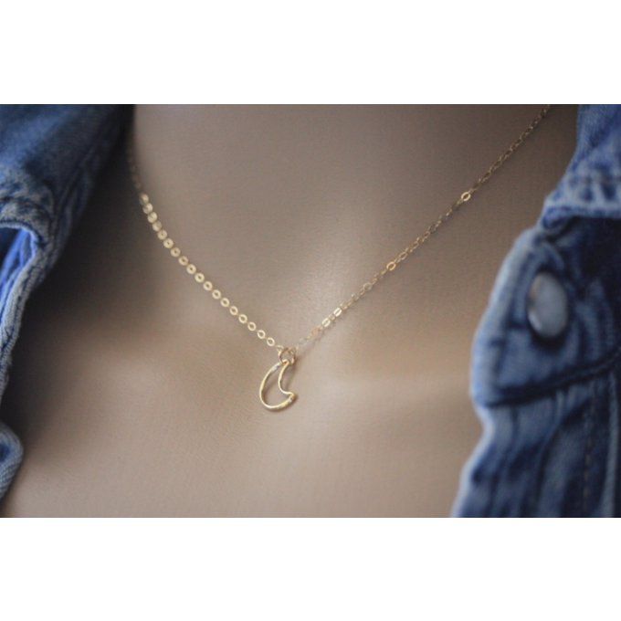 Collier pendentif demi-lune en or Gold Filled