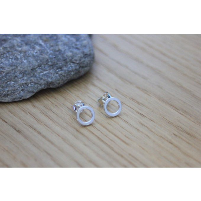 Boucles d'oreilles anneaux en argent massif