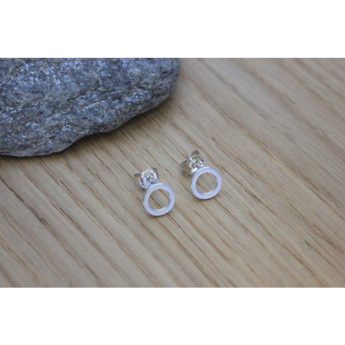 Boucles d'oreilles anneaux en argent massif