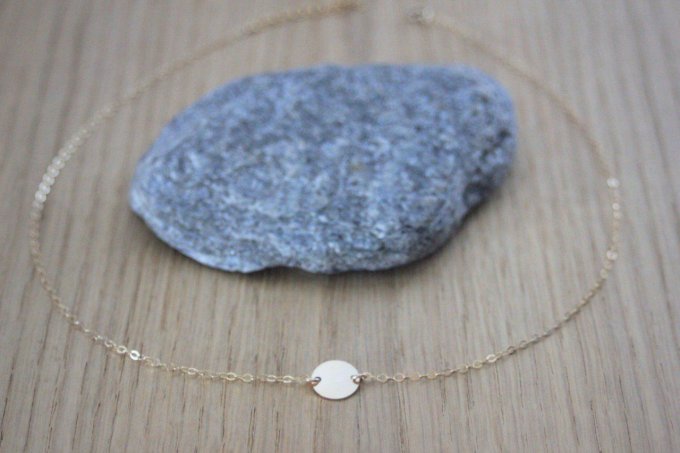 Collier en or Gold Filled petite médaille à graver