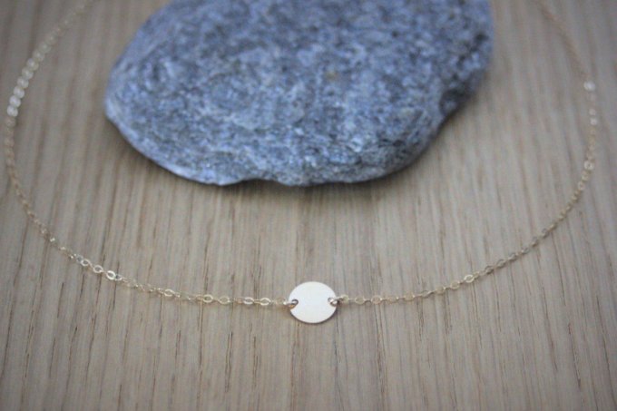 Collier en or Gold Filled petite médaille à graver