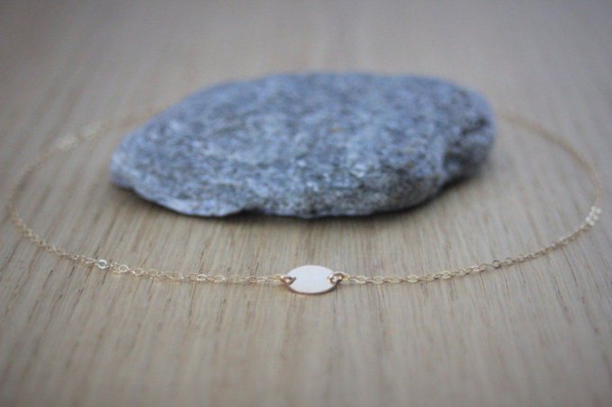 Collier en or Gold Filled petite médaille à graver