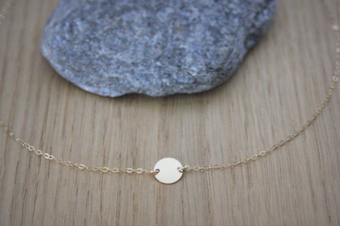 Collier en or Gold Filled petite médaille à graver