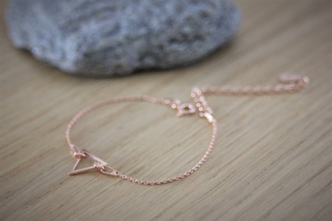 Bracelet or rose pendentif triangle ajouré 