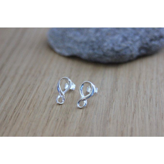 Boucles d'oreilles infini en argent massif