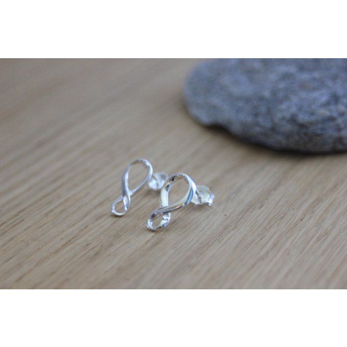 Boucles d'oreilles infini en argent massif