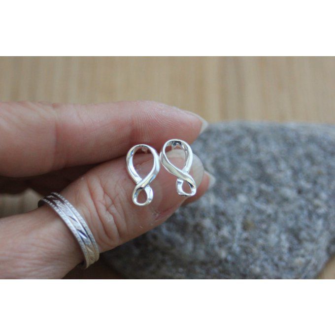 Boucles d'oreilles infini en argent massif