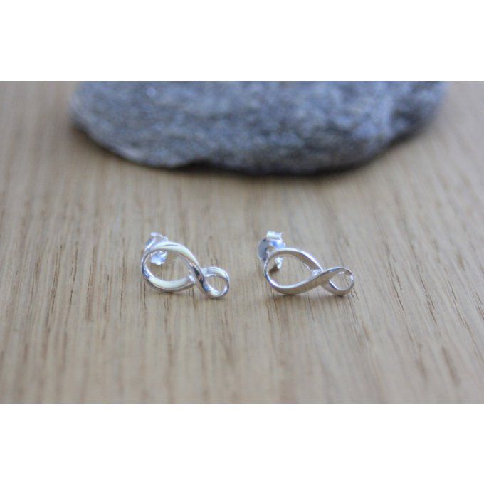 Boucles d'oreilles infini en argent massif