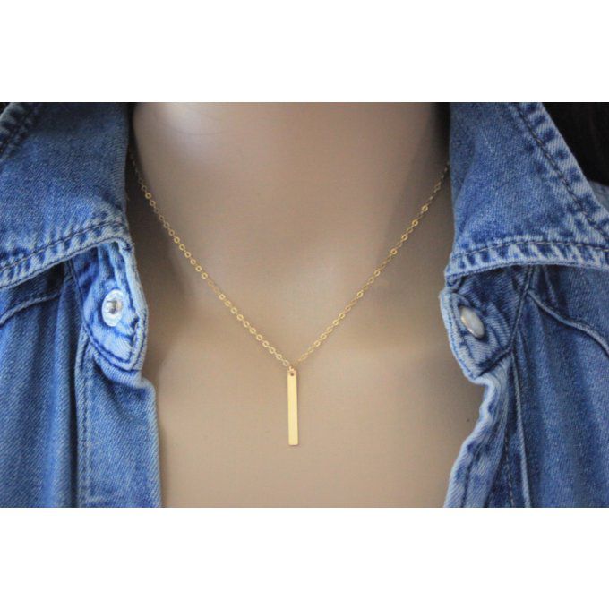 Collier en or Gold Filled pendentif rectangle