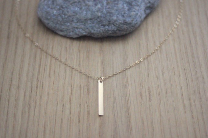 Collier en or Gold Filled pendentif rectangle à graver