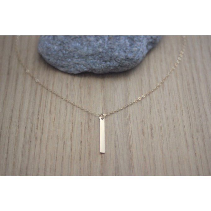 Collier en or Gold Filled pendentif rectangle