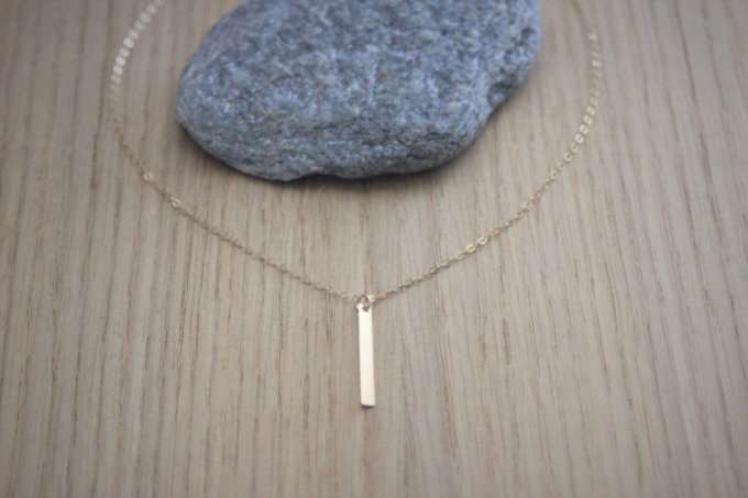 Collier en or Gold Filled pendentif rectangle à graver