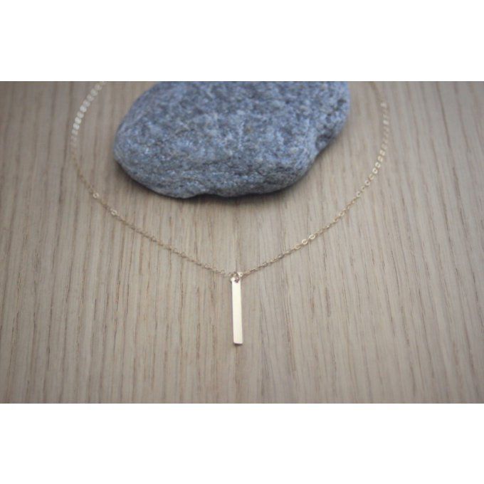 Collier en or Gold Filled pendentif rectangle