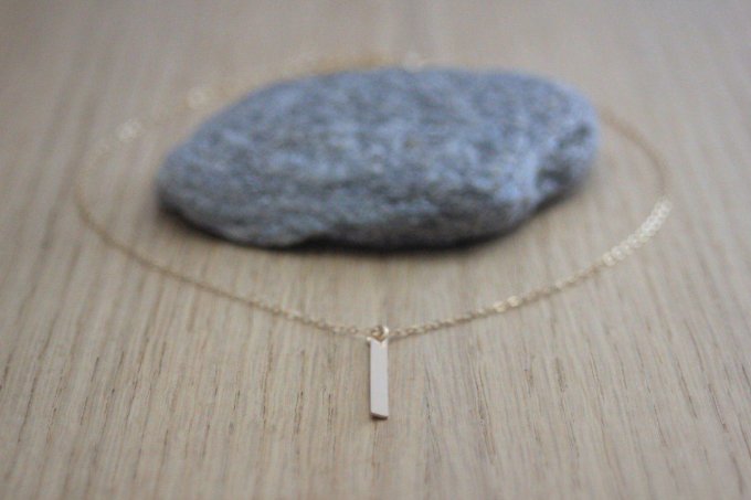 Collier en or Gold Filled pendentif rectangle à graver