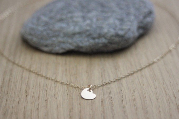 Collier or gold filled pendentif coeur à graver