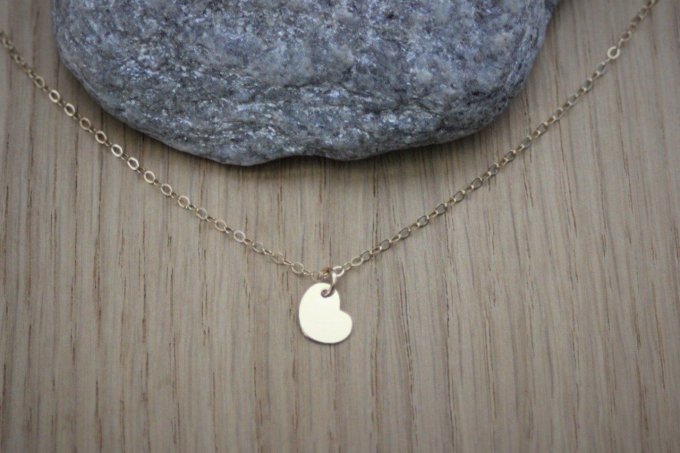 Collier or gold filled pendentif coeur à graver