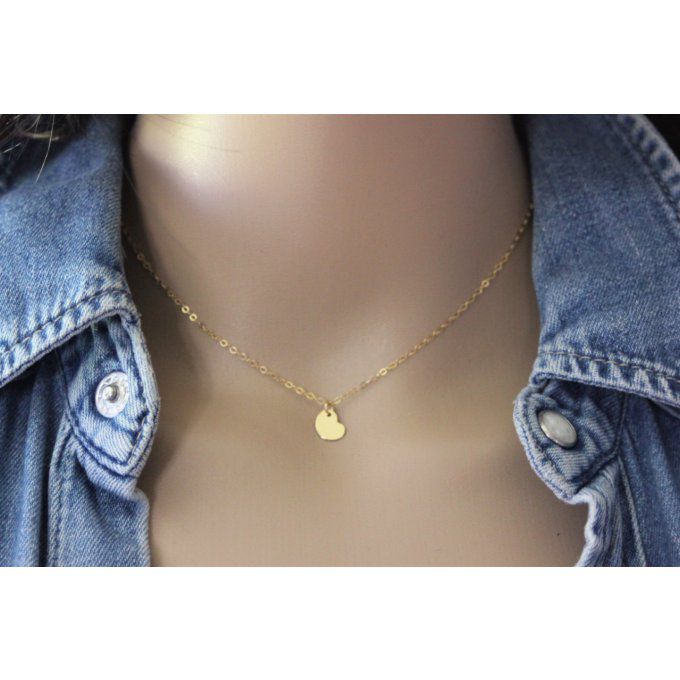 Collier or gold filled pendentif coeur