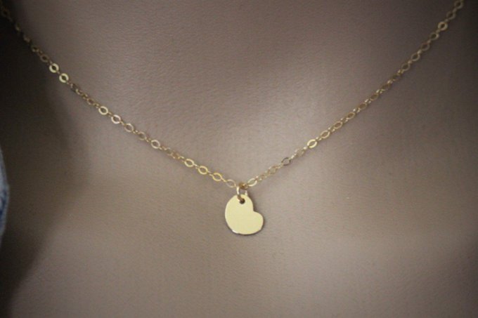 Collier or gold filled pendentif coeur à graver